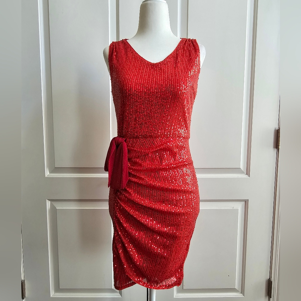 Red Sequin Dress Small
